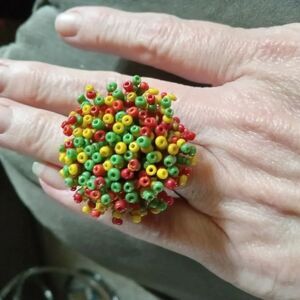 Colorful Beaded Statement Ring